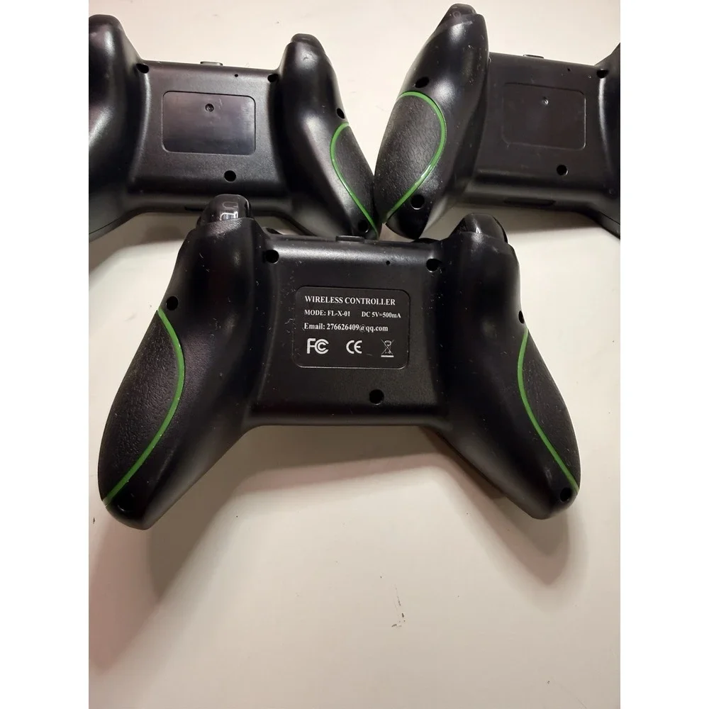 Lot of 3 Wireless Game‎ Controllers FLX-01 Black/Green Untested As-Is  (B5)